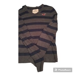 Hollister sweater, striped dark blue and grey
